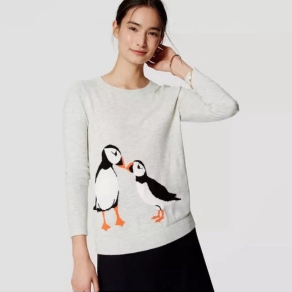 LOFT - puffin kisses sweater